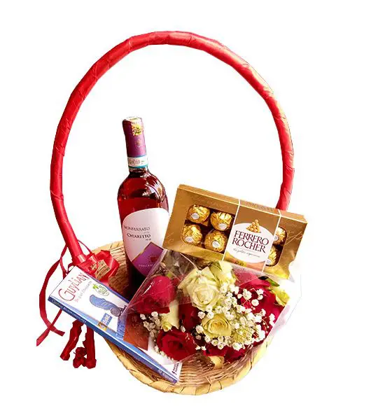 Monferrato wine - FlowersChocolate gift